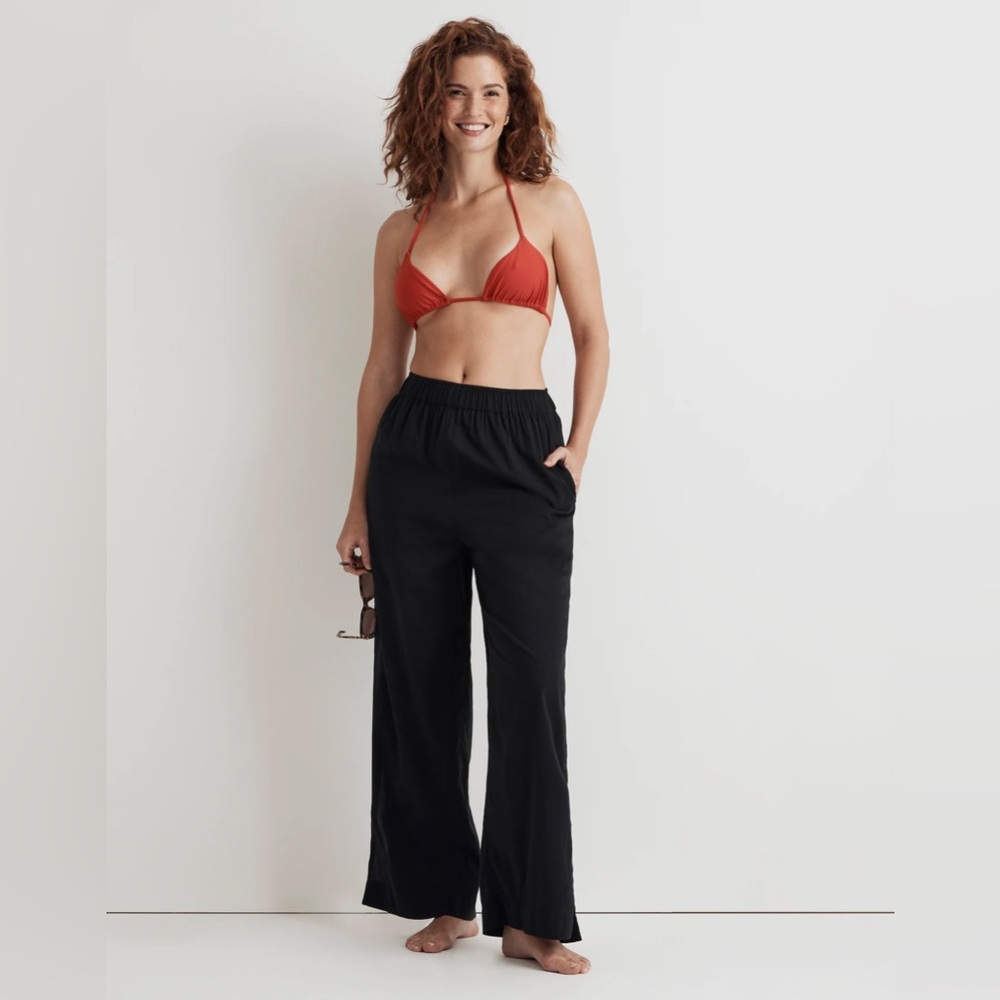 NWT Madewell Wide-Leg Cover-up Pants in true black - S
